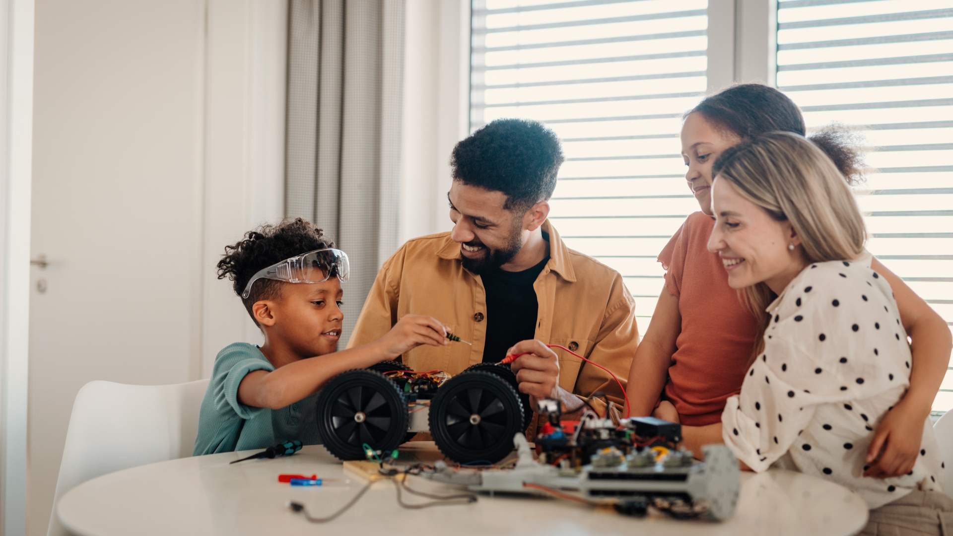 Family encouraging each other with supportive words