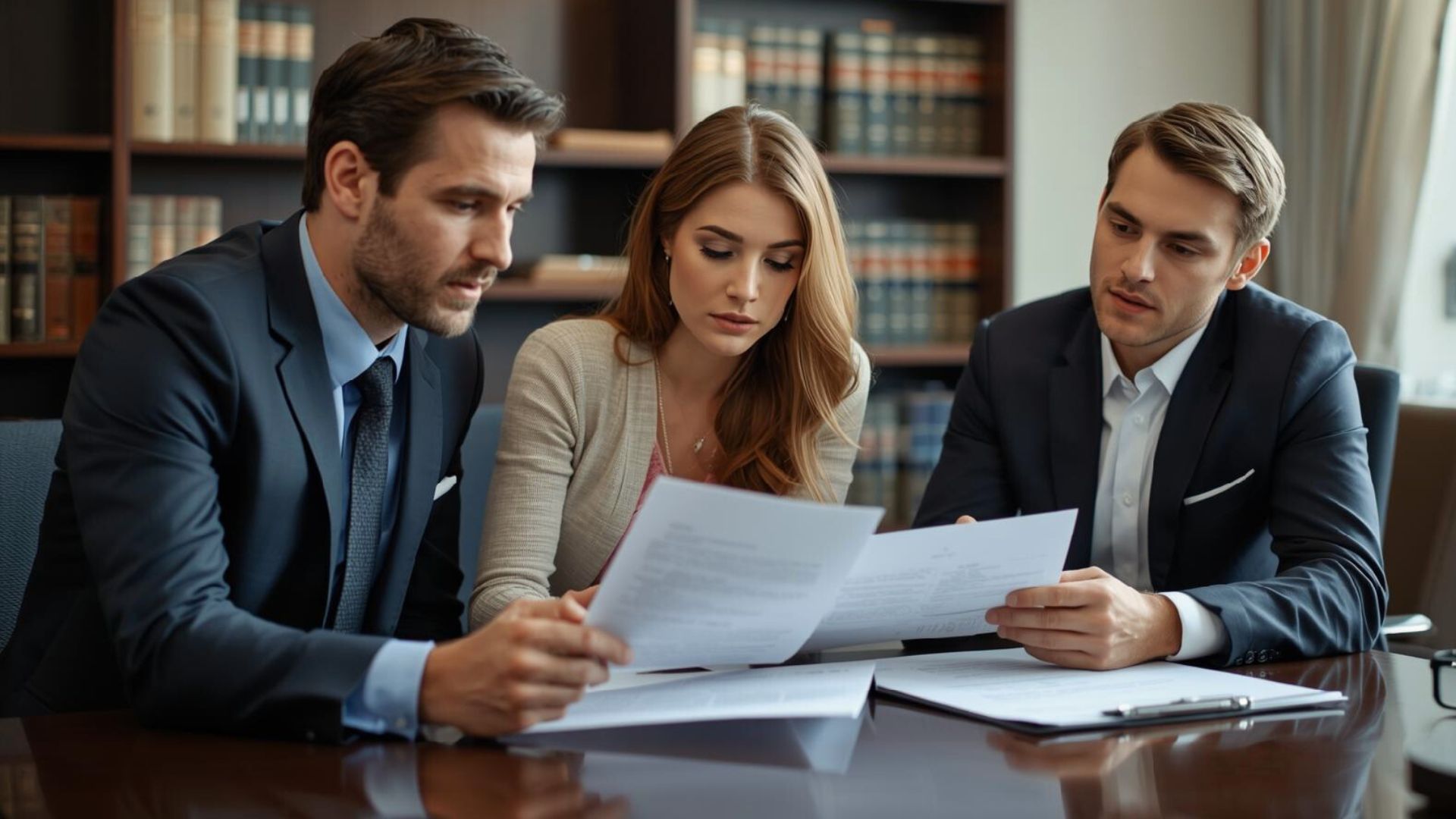 Madison residents reviewing trust planning documents with an attorney, highlighting how trusts provide greater protection for families and assets.