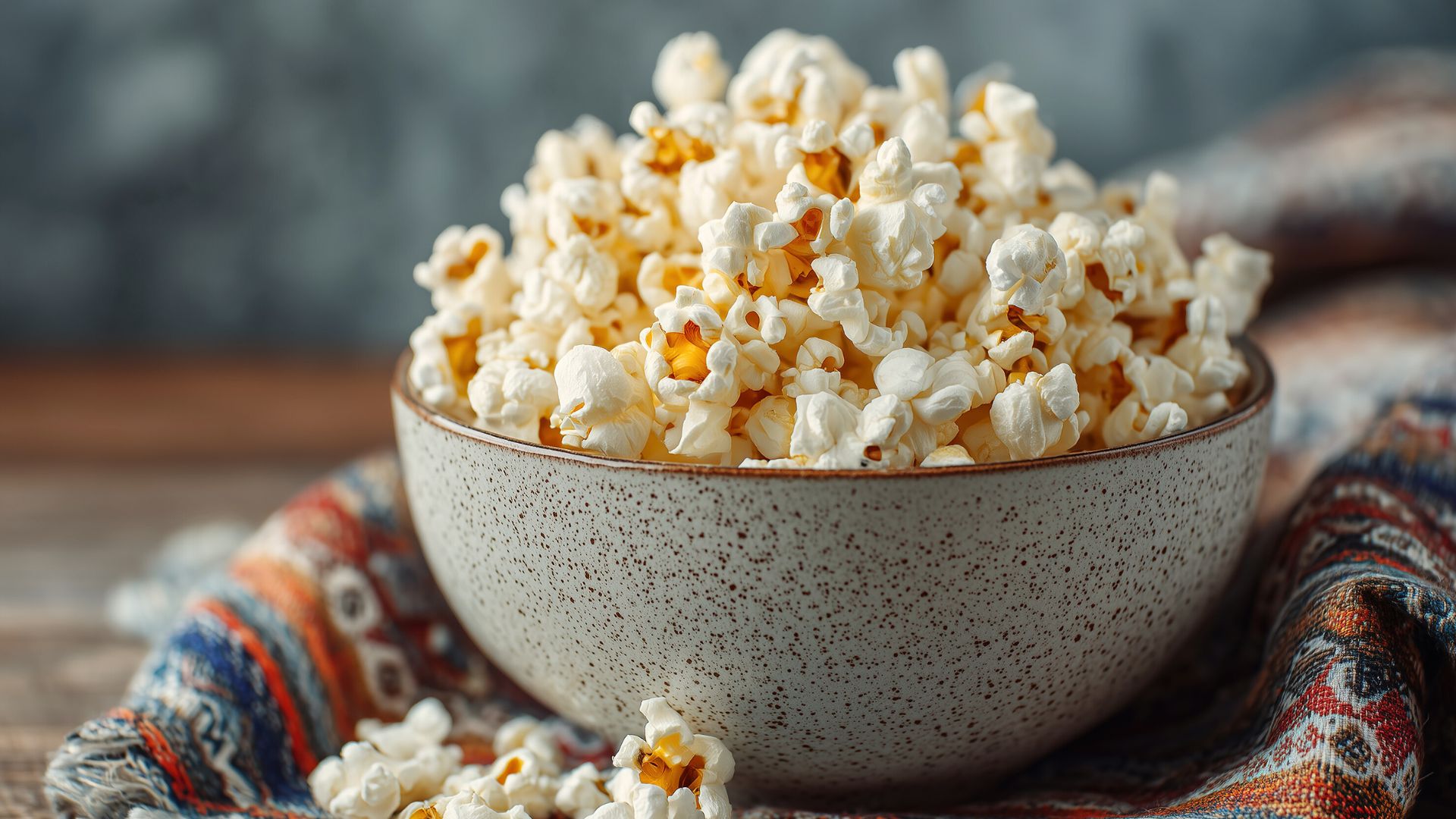 Bowl of freshly popped popcorn, representing how small beginnings can lead to big ideas and success.
