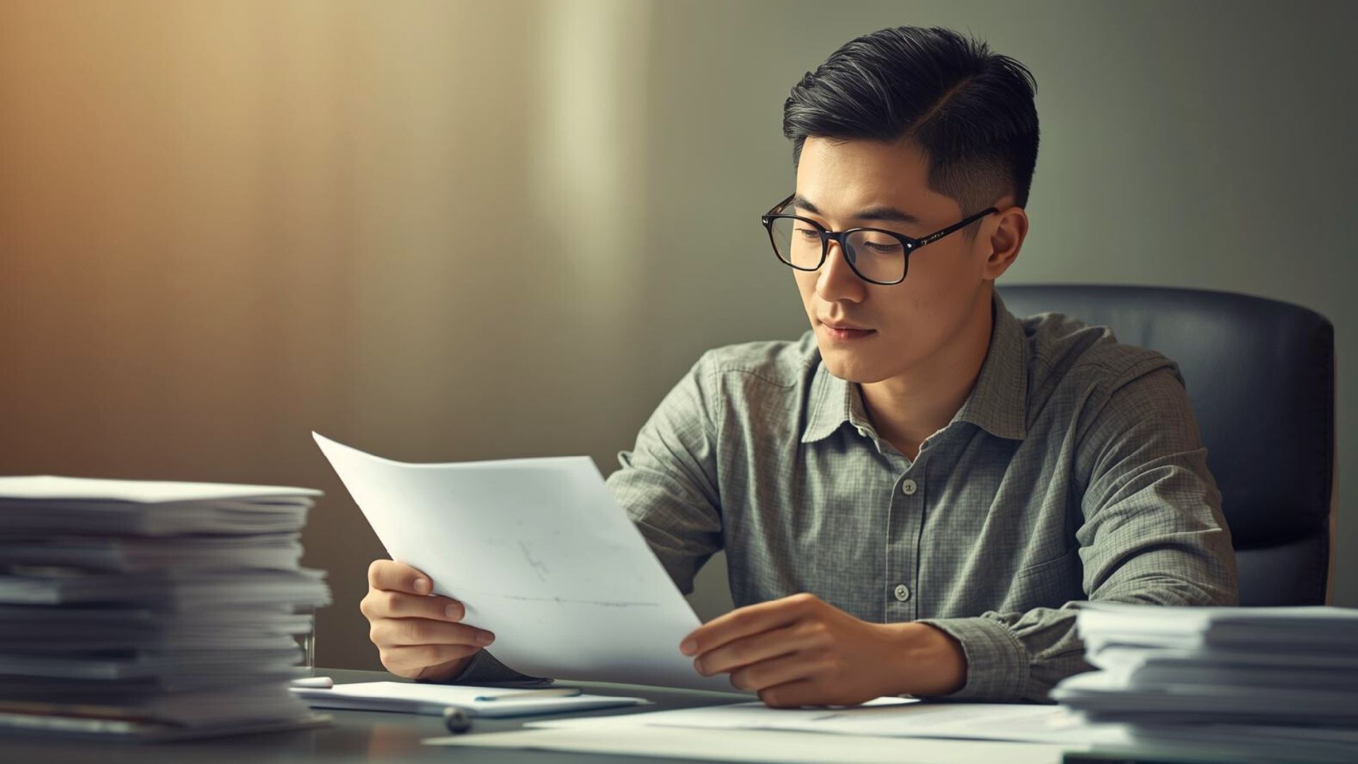Executor reviewing probate documents at a desk, illustrating legal authority and responsibilities during the probate process.