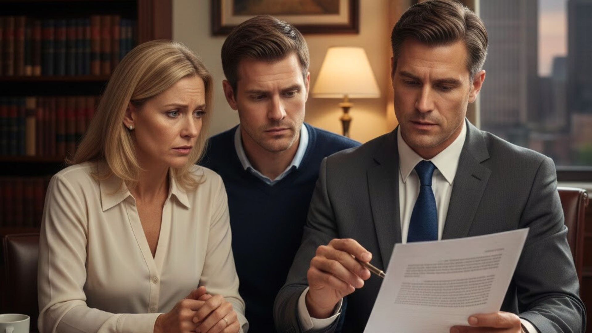 Wisconsin estate planning attorney reviewing updated legal documents with a couple after a major medical diagnosis.