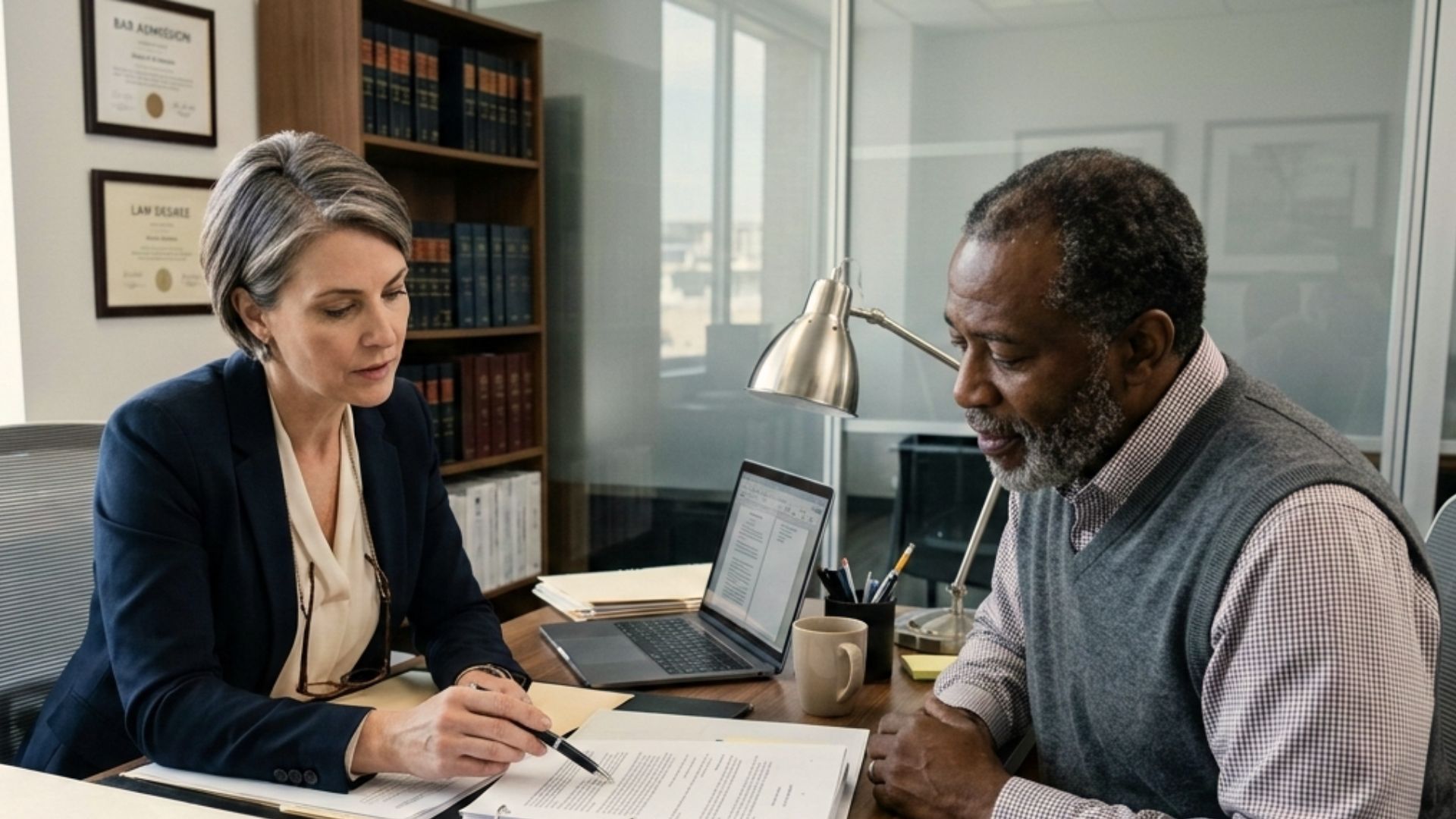 Wisconsin probate attorney reviewing final estate accounting documents with a personal representative before closing an estate.