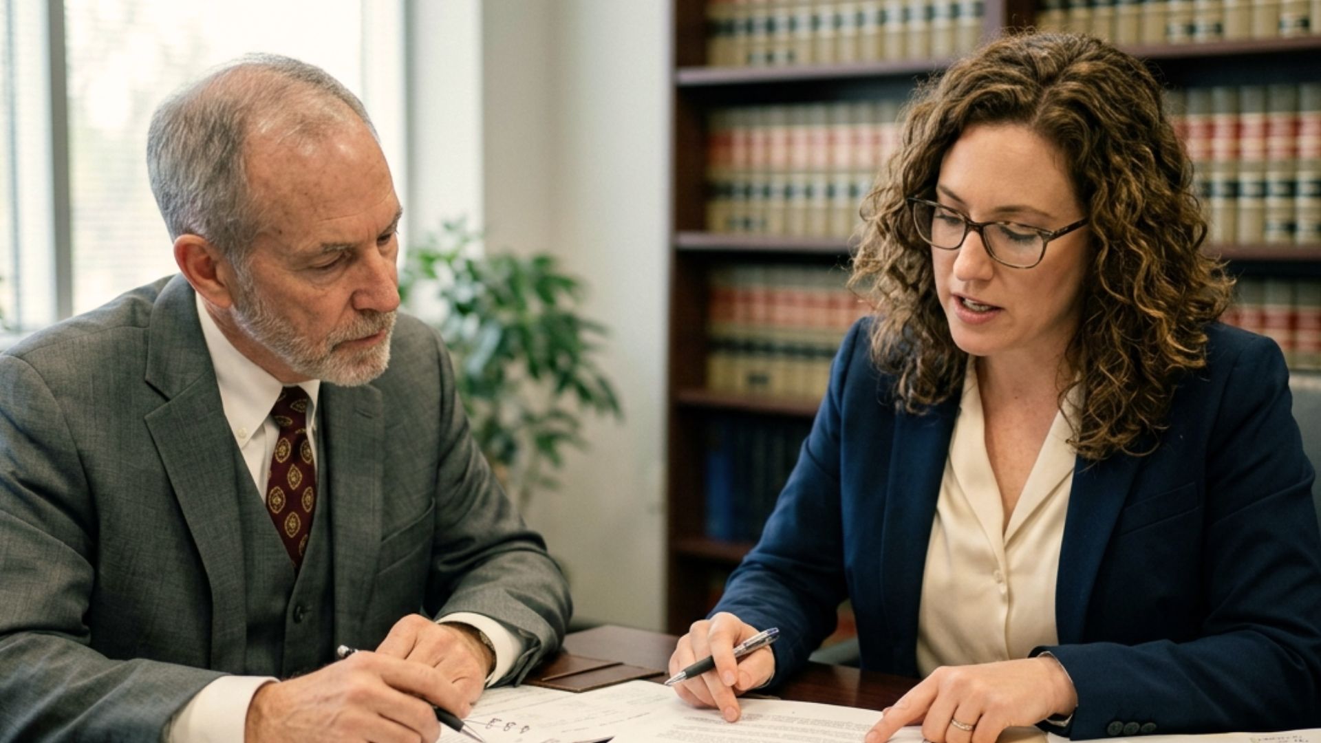 Client reviewing Wisconsin power of attorney documents with attorney for financial and medical decision planning