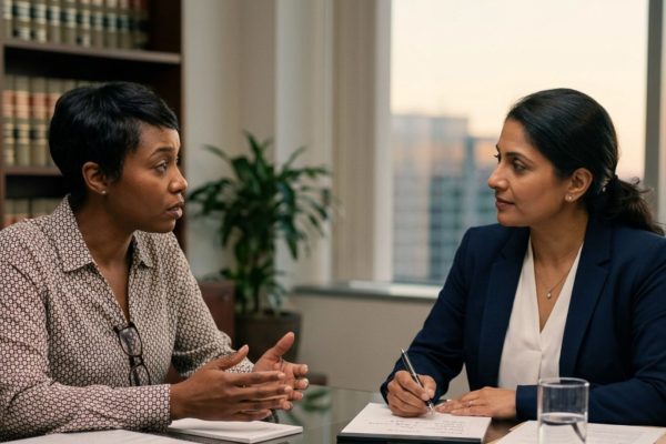 Client discussing financial and medical decisions with Wisconsin estate planning attorney for comprehensive protection