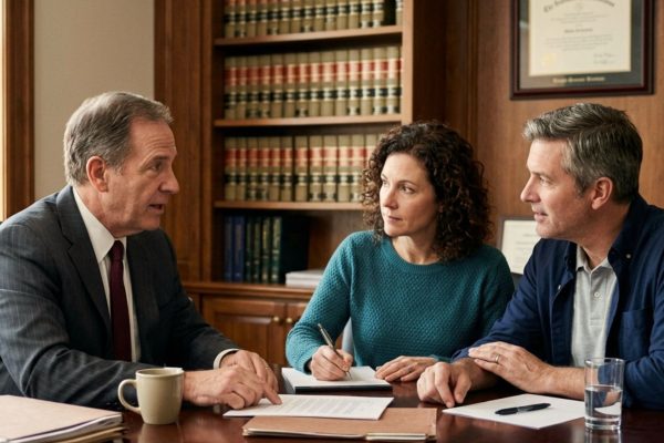 Married couple meeting with Wisconsin estate planning attorney discussing special needs trust for long-term protection