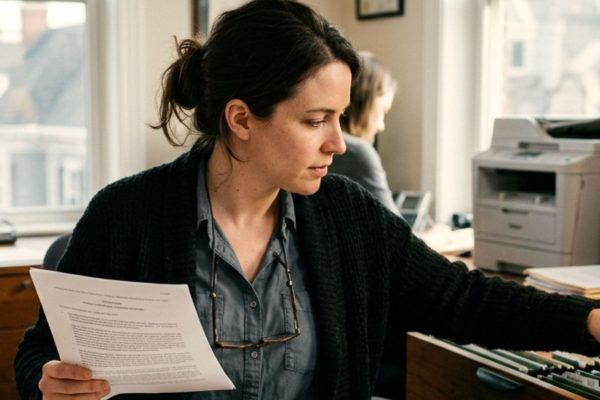 Executor handling small estate paperwork in Wisconsin probate process with simplified documentation