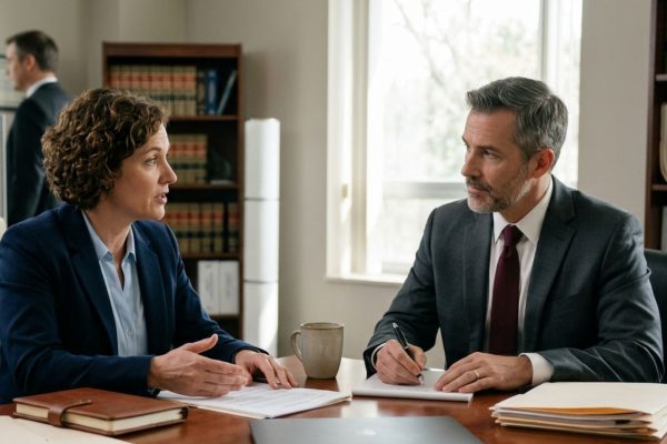 Family caregiver discussing Wisconsin estate planning and elder care responsibilities with attorney