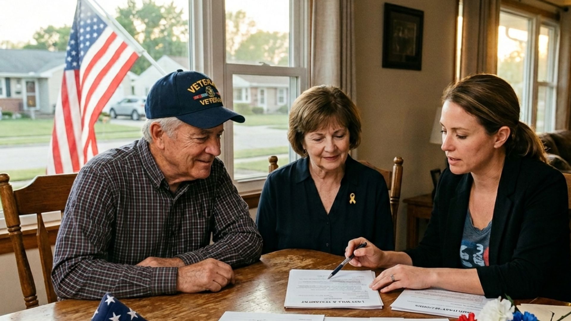 Family honoring loved ones on Memorial Day while discussing Wisconsin estate planning and future protection