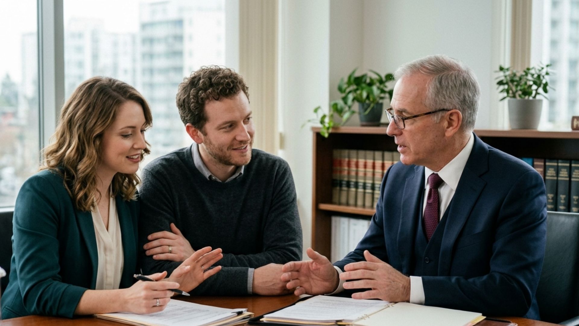 Newly married couple meeting with Wisconsin estate planning attorney to discuss combining estate plans