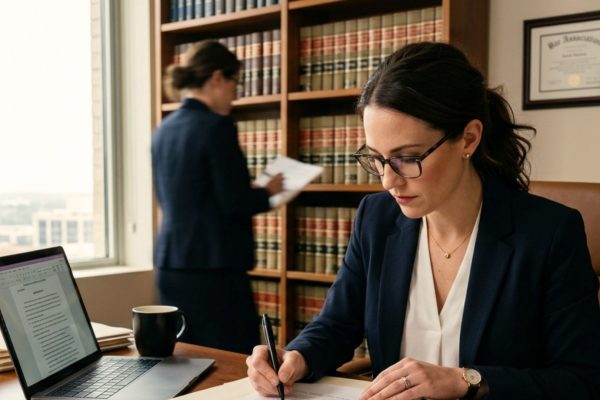 Wisconsin estate planning attorney reviewing outdated will and trust documents with concerned family