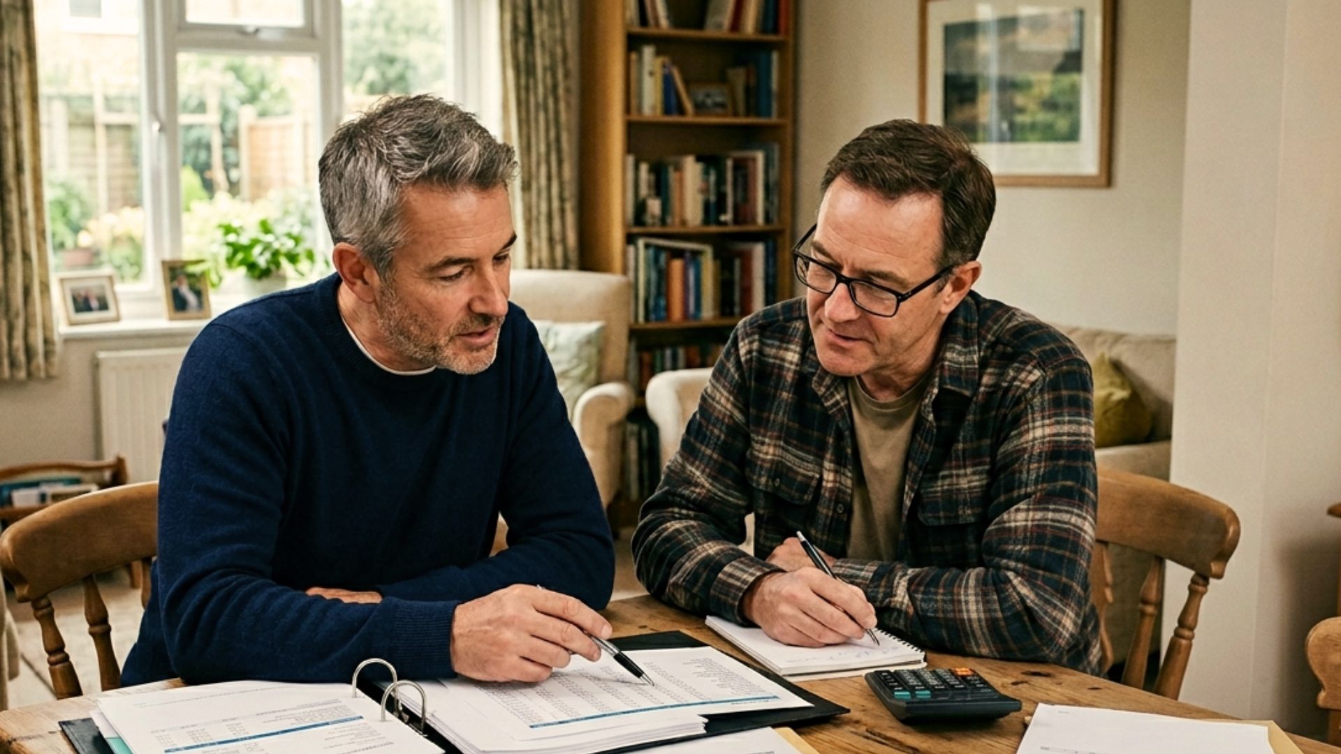 Family and executor reviewing financial records to locate missing assets during process of probate in wisconsin