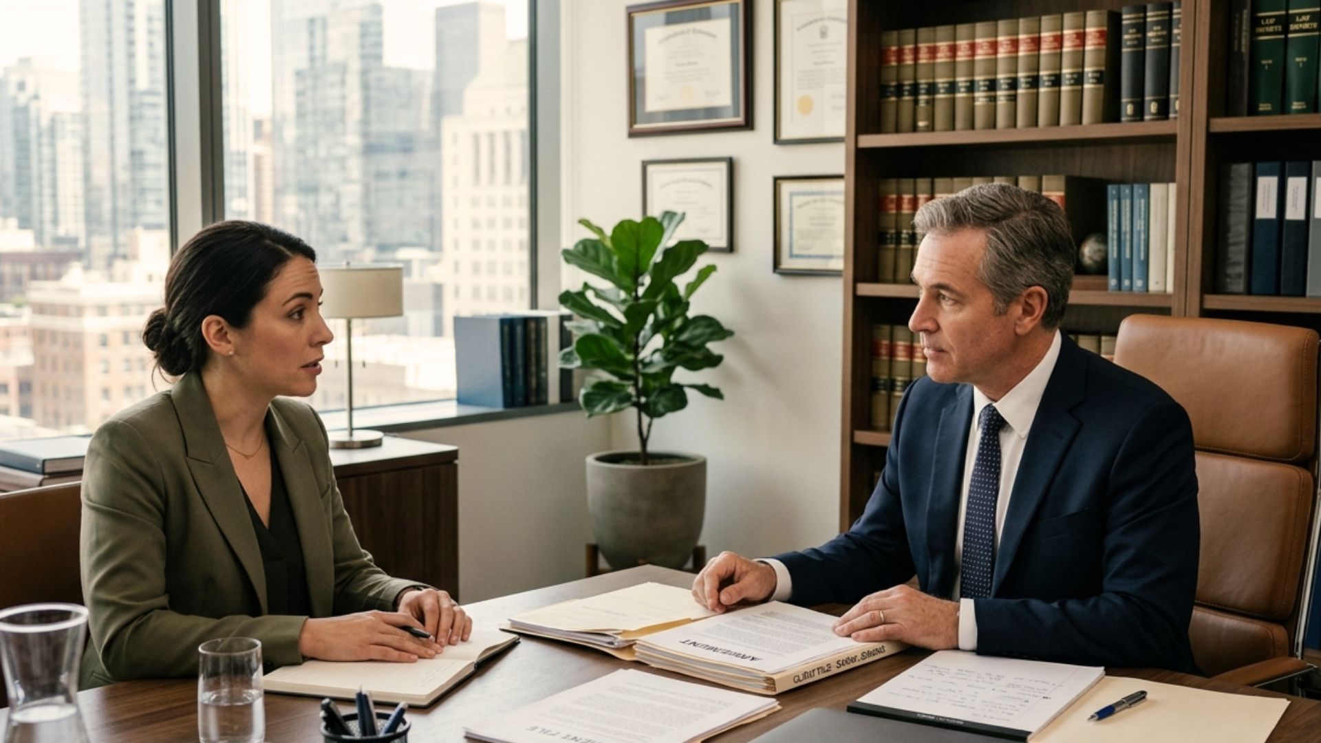 A person meeting with a lawyer about dispute between siblings during process of probate in Wisconsin