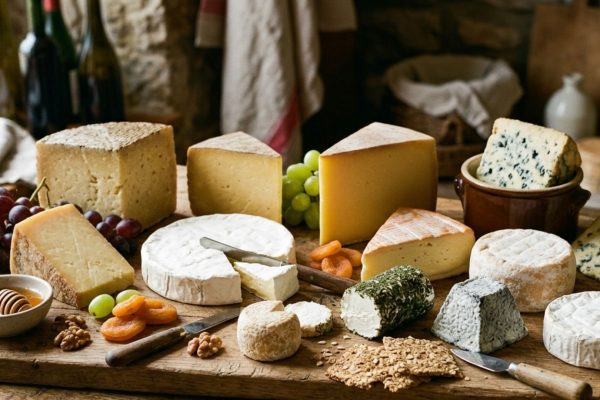 Assortment of traditional cheeses from different cultures celebrating National Cheese Day and global food heritage