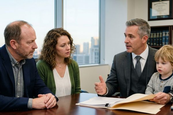 A Madison family meeting with estate planning attorney to discuss local Wisconsin estate planning needs and asset protection
