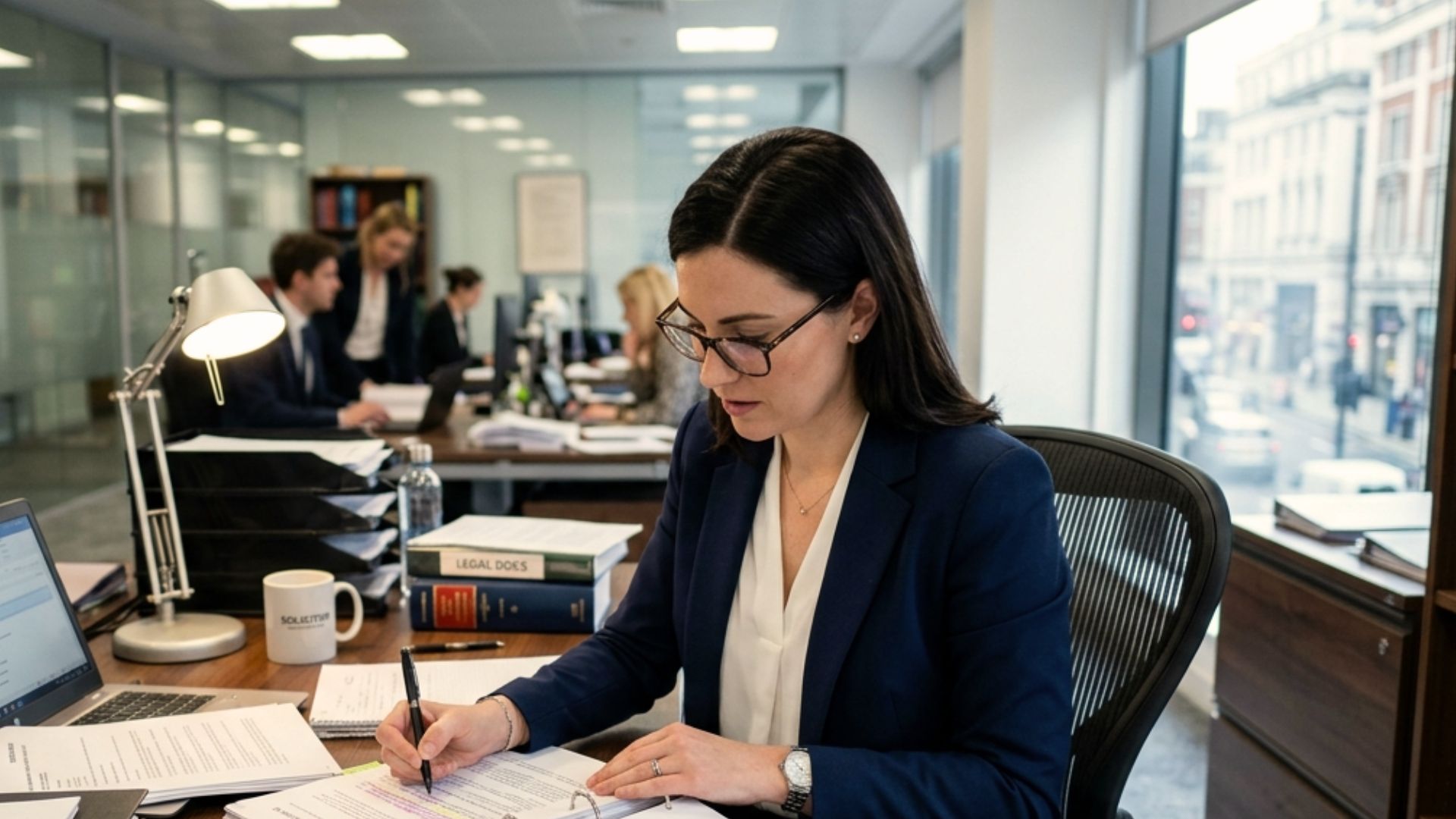 Wisconsin personal representative reviewing payroll records and business accounts during probate in Wisconsin and a family business ownership transition