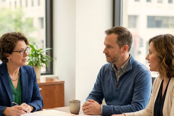 Wisconsin family meeting with a probate attorney to understand court hearings, legal procedures, and estate administration expectations during probate in Wisconsin