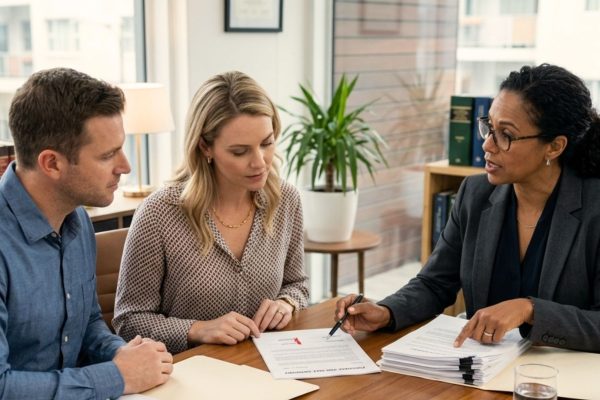 Wisconsin estate planning attorney explaining a family LLC and living trust for transferring real property to heirs, to a couple
