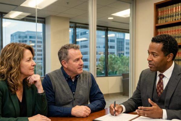 Family meeting with Wisconsin estate planning attorney to review a checklist before creating a family trust