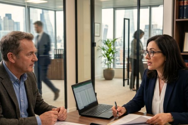 Professional meeting with Wisconsin estate planning attorney to discuss pre-retirement incapacity planning, powers of attorney, and income protection