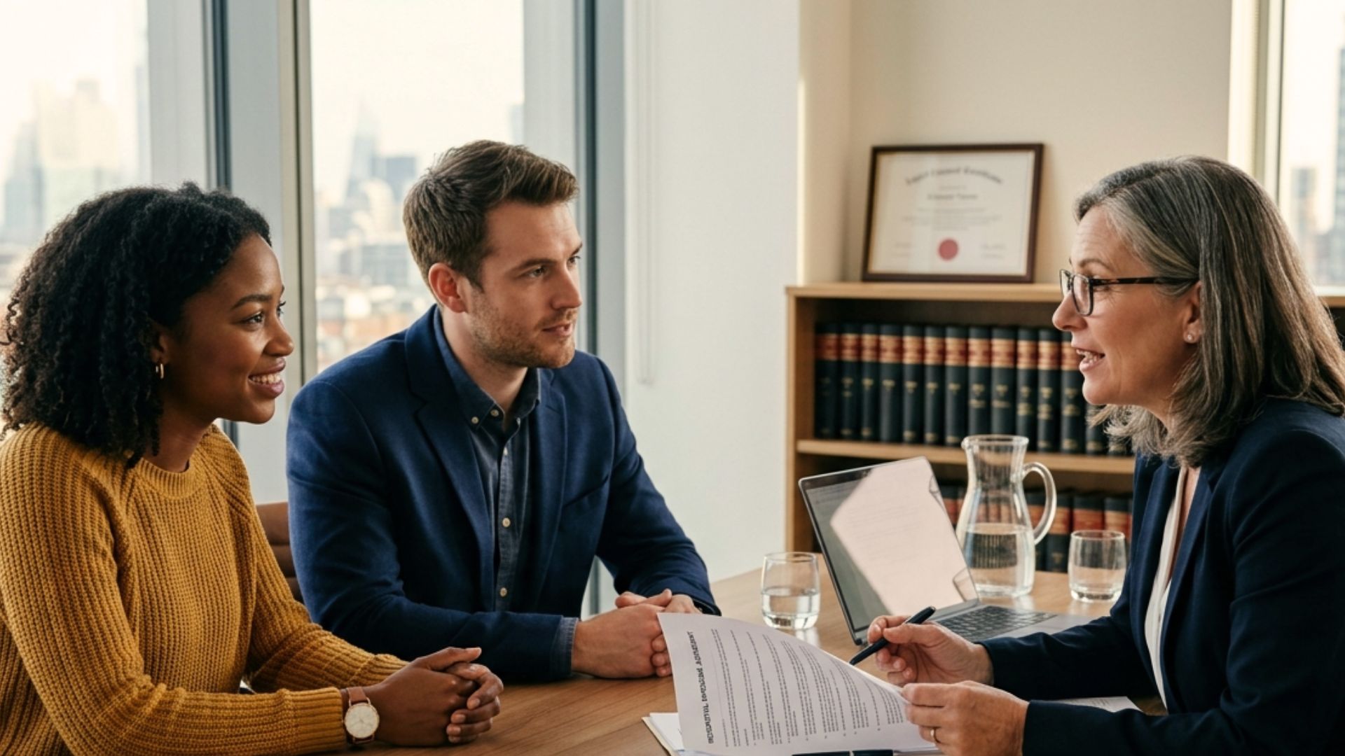 Unmarried couple meeting with a Wisconsin estate planning attorney to protect inheritance, healthcare decisions, and shared property rights