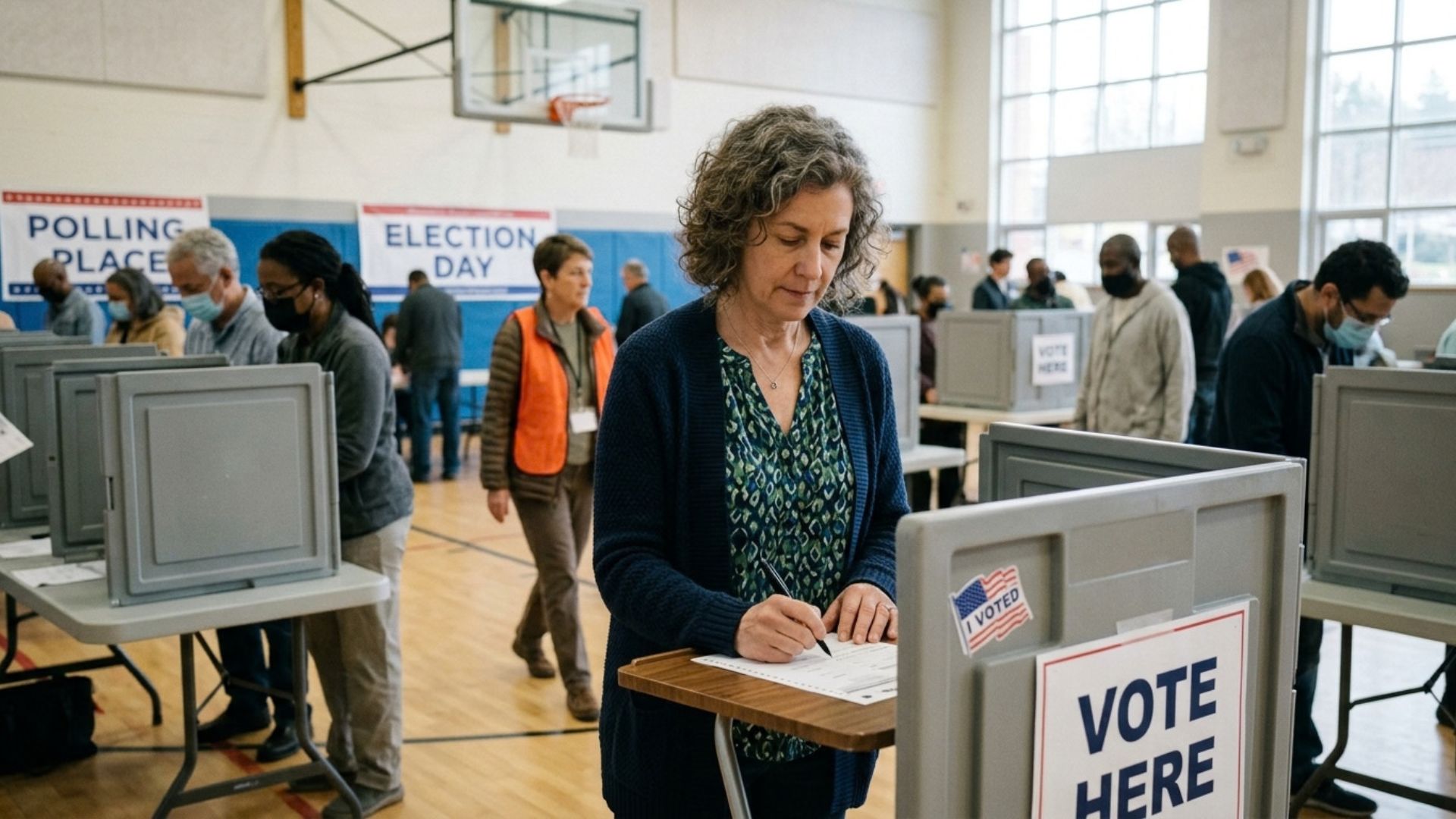 Diverse American voters participating in elections and civic engagement representing Democracy in America and inclusive participation on International Day of Democracy