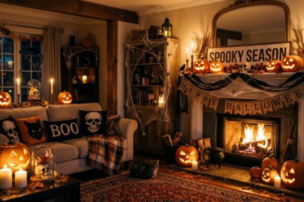 set of halloween decorations highlighting halloween spirit